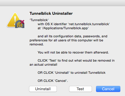 tunnelblick uninstall mac